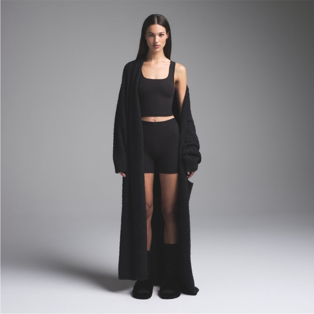 SKIMS Cozy Robe Onyx  (XXS/XS) - Picture 5 of 6